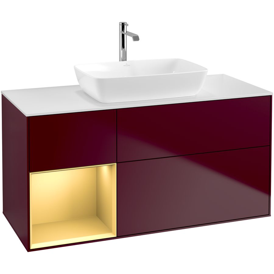 Wastafelonderkast Finion 1200x603x501mm Peony Matt Lacquer G821HFHB