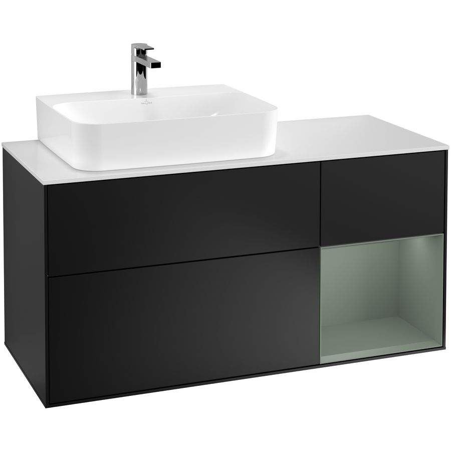 Wastafelonderkast Finion 1200x603x501mm Black Matt Lacquer F151GMPD