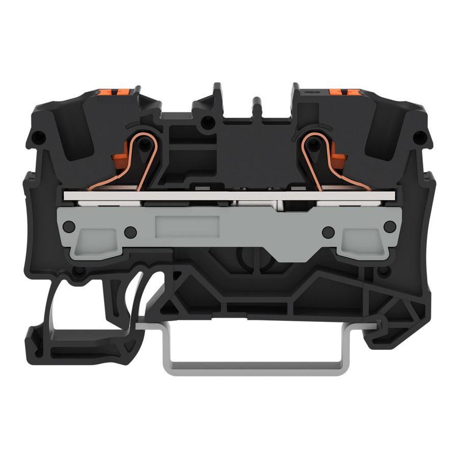 2-draads rijgklem Met drukknop 6 mm² zwart VVE=50