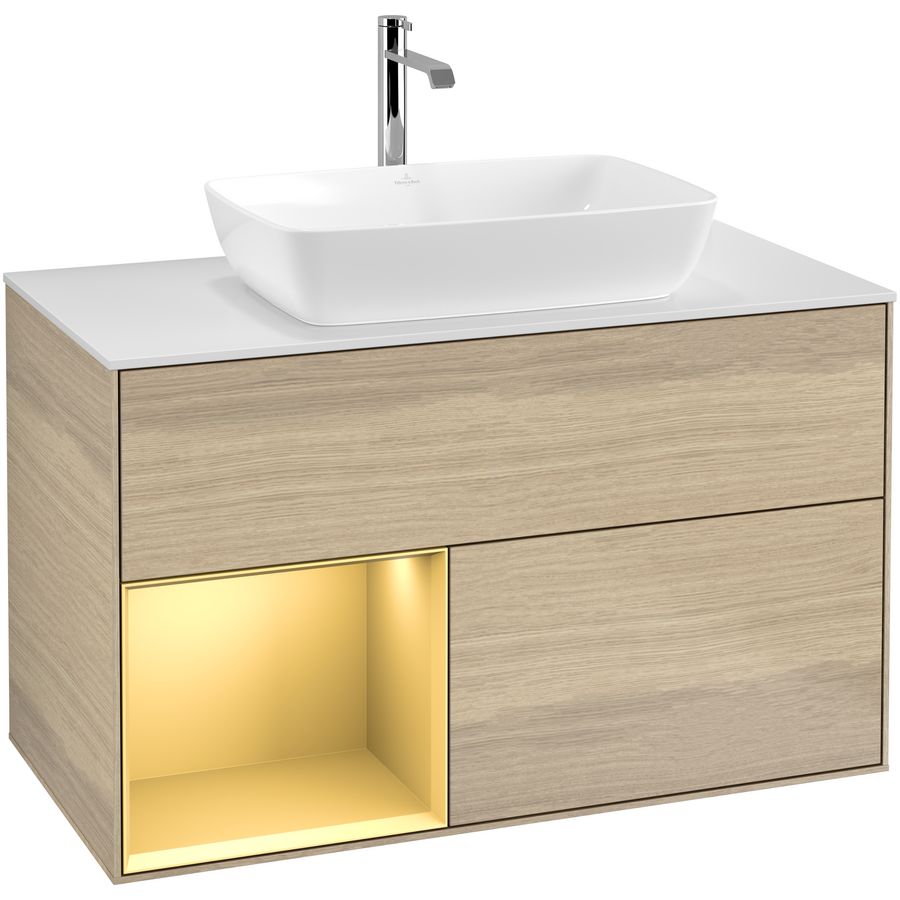 Wastafelonderkast Finion 1000x603x501mm Oak Veneer G771HFPC