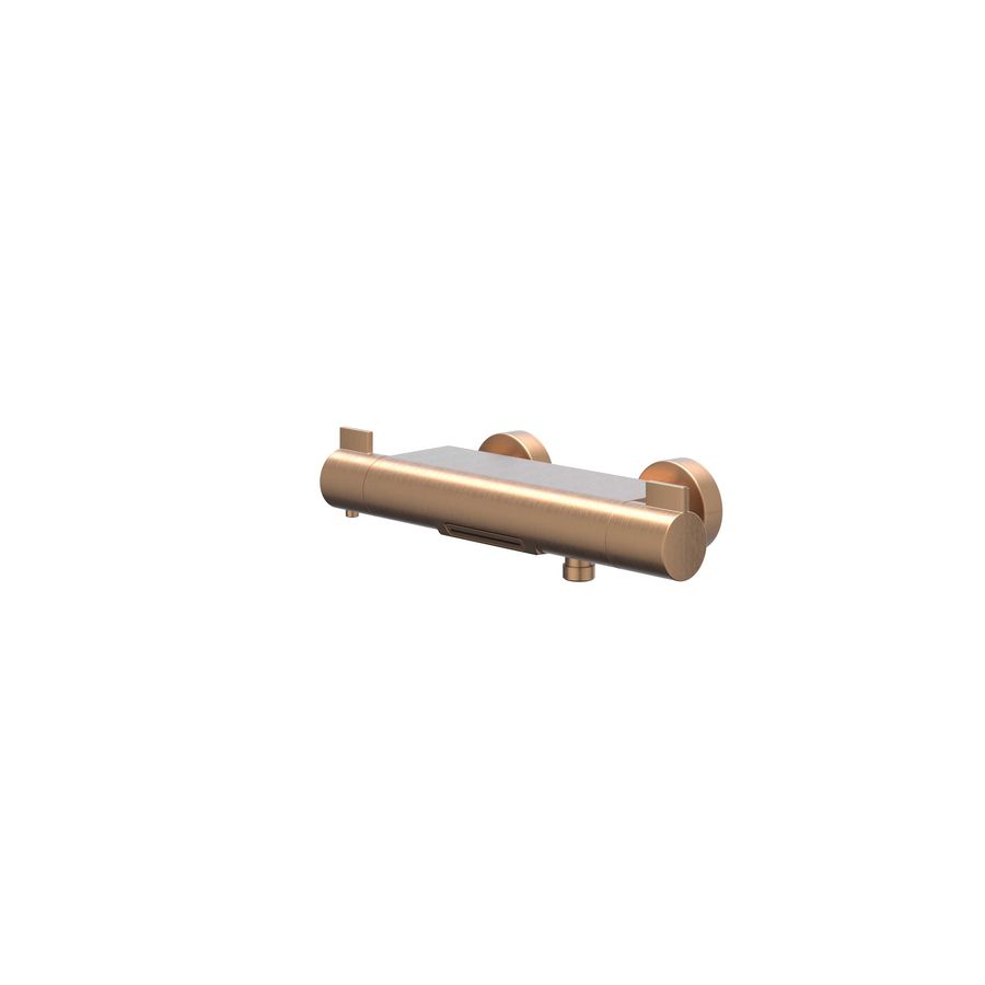 Badthermostaatkraan PACT hoh 150mm cooltouch cascade uitloop geborsteld mat koper incl. s-koppelingen