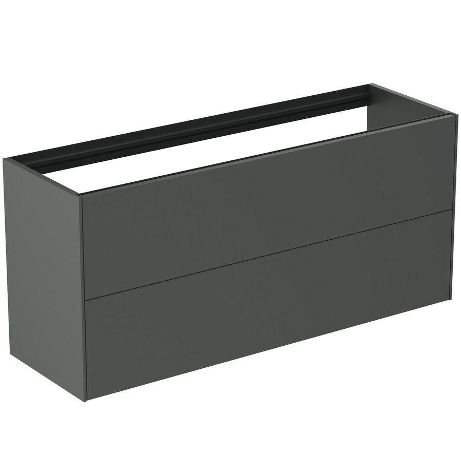 Conca wastafelmeubel 120x37x55cm 2 laden zonder afdekblad mat antraciet