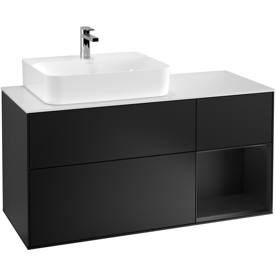 Wastafelonderkast Finion 1200x603x501mm Black Matt Lacquer F151PDPD