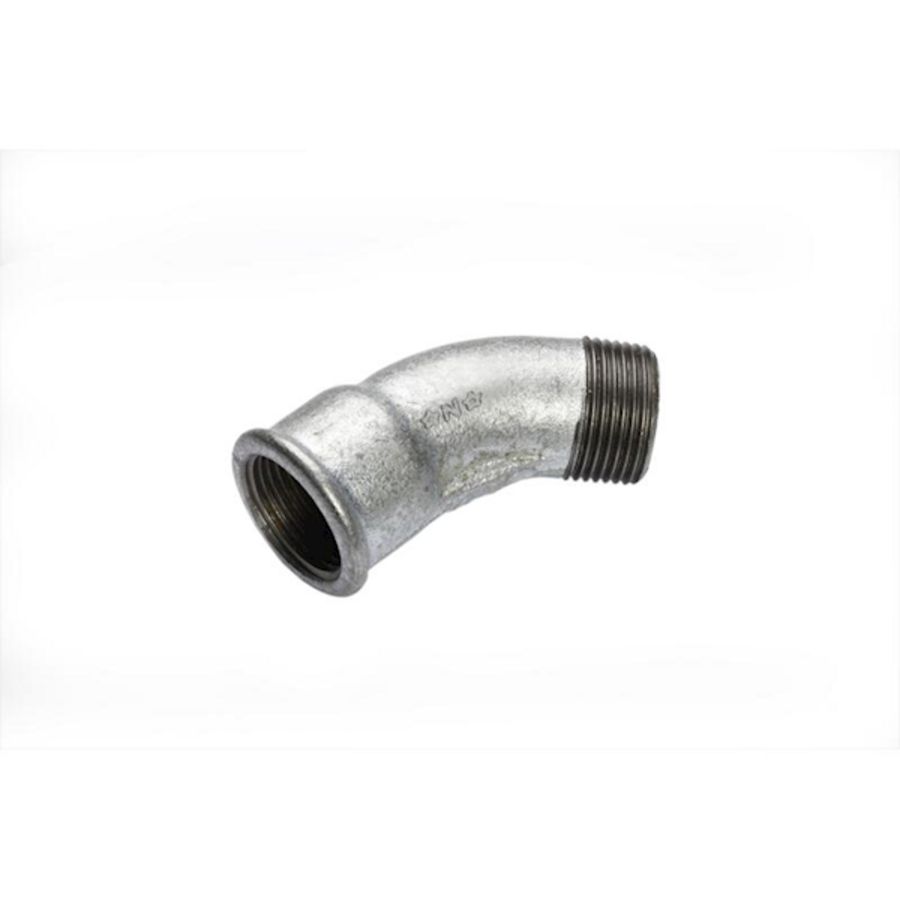 Bochtkoppeling 45° malleabel nr.40 zwart 2"bn.xbt.