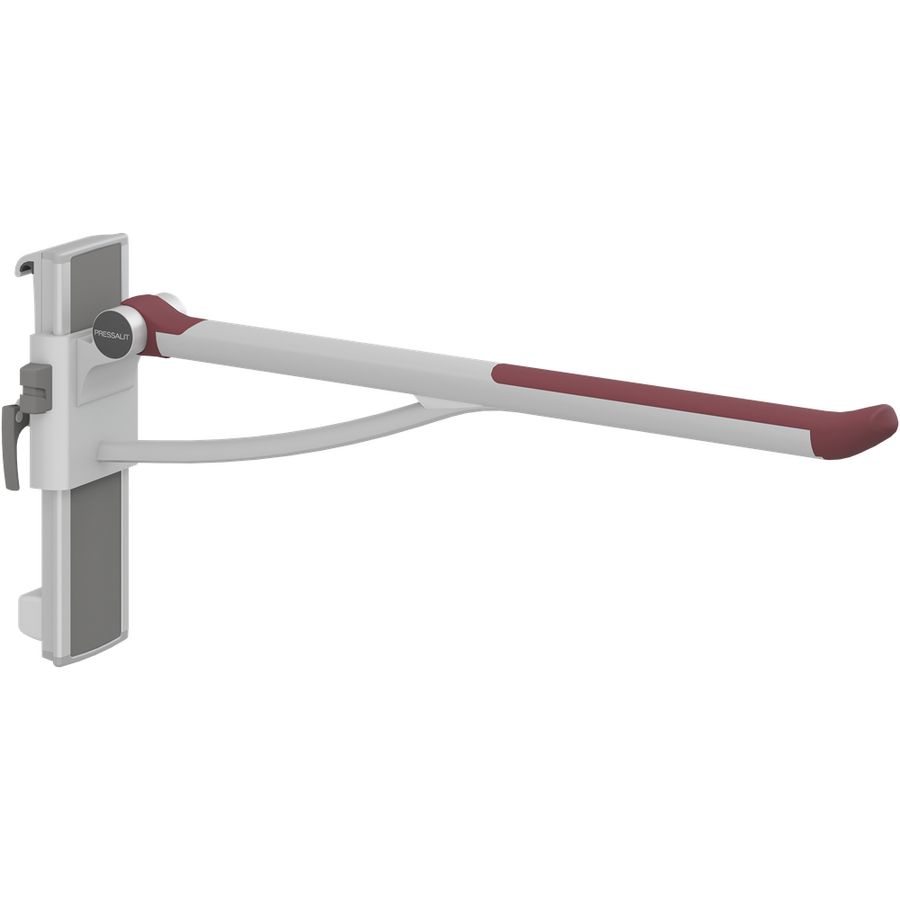 Toiletsteun 850mm zijw. links montage wandrail PLUS rood