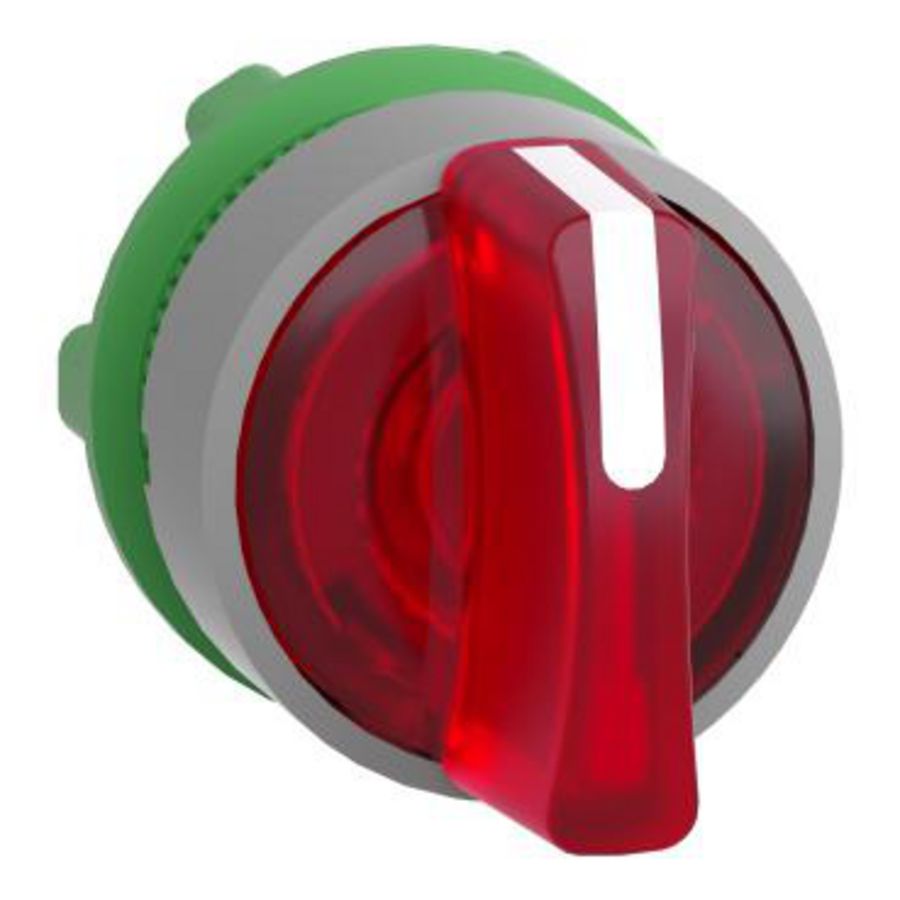 red illum selector switch head 3-position stay put cp grey