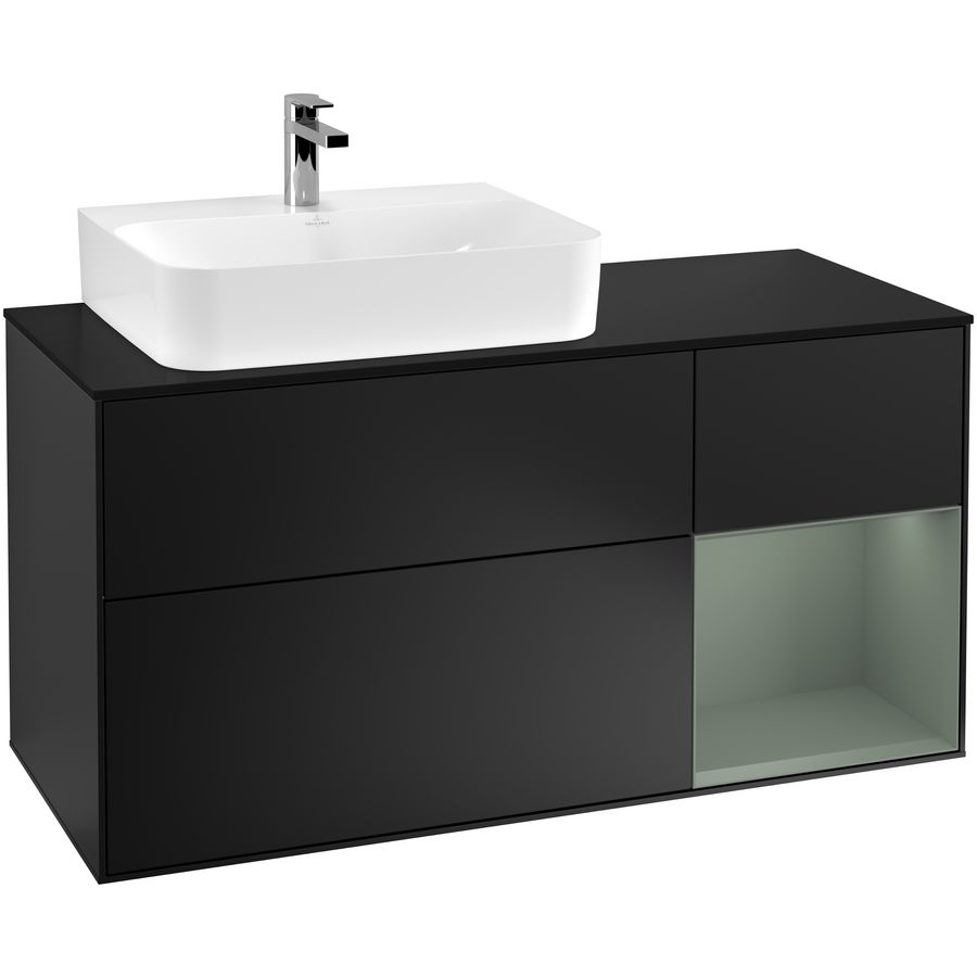 Wastafelonderkast Finion 1200x603x501mm Black Matt Lacquer F152GMPD