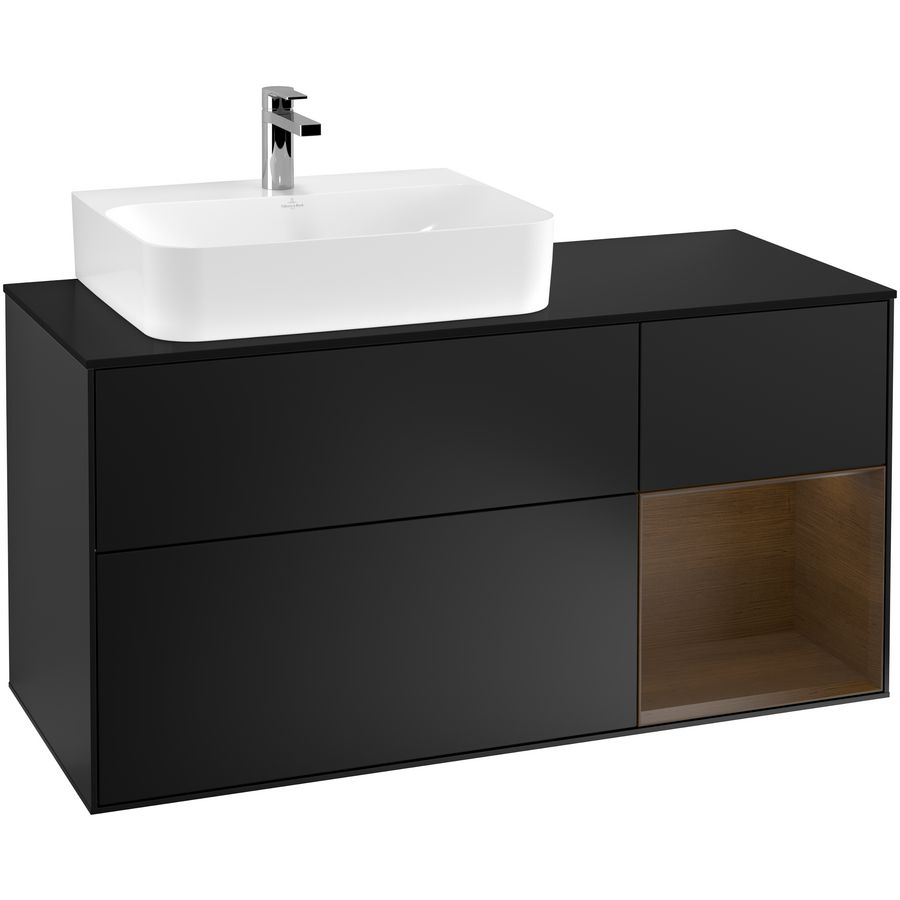 Wastafelonderkast Finion 1200x603x501mm Black Matt Lacquer F152GNPD