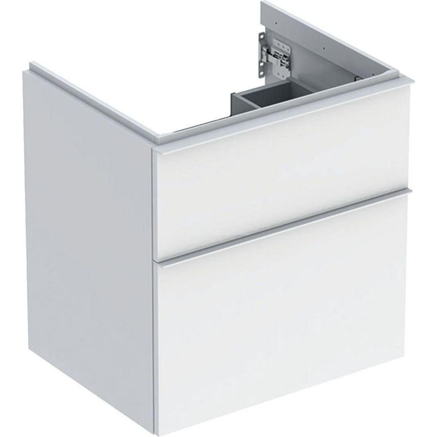 iCon wastafelonderkast 2x la 60cm wit hoogglans / greep wit