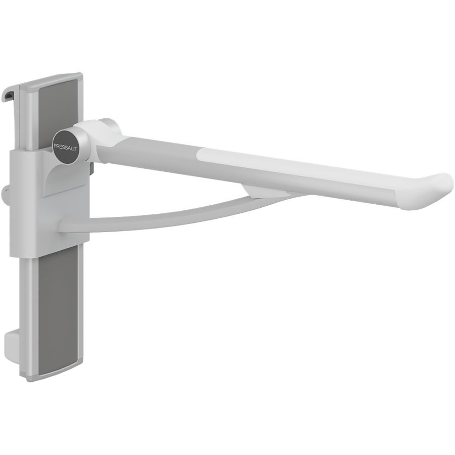 Toiletsteun 700mm zijw. rechts montage aan wandrail PLUS wit (incl. rail)