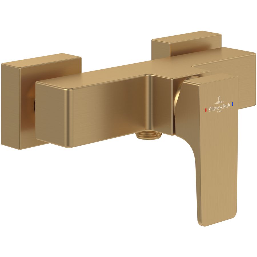Eengreeps douchekraan Architectura Square Brushed Gold