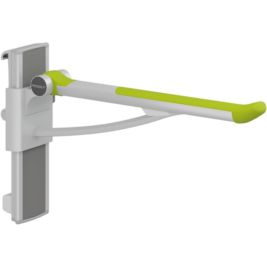 Toiletsteun 700mm zijw. rechts montage aan wandrail PLUS lime green (incl. rail)