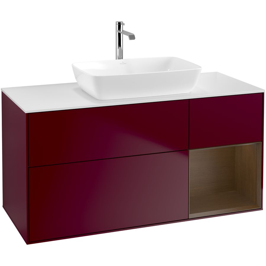 Wastafelonderkast Finion 1200x603x501mm Peony Matt Lacquer G831GNHB