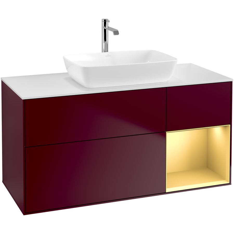 Wastafelonderkast Finion 1200x603x501mm Peony Matt Lacquer G831HFHB