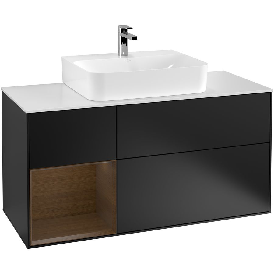 Wastafelonderkast Finion 1200x603x501mm Black Matt Lacquer F161GNPD