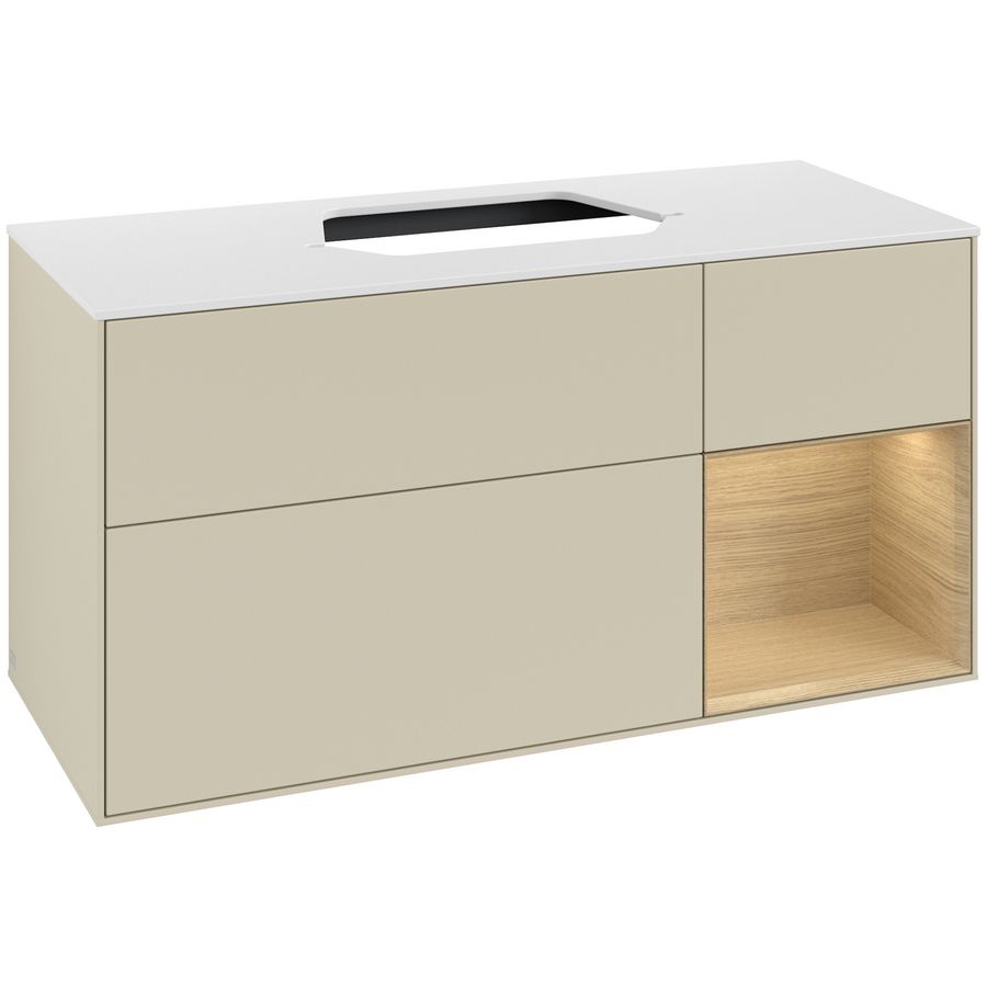 Wastafelonderkast Finion 1200x603x501mm S.Grey Matt Lacquer F421PCHJ