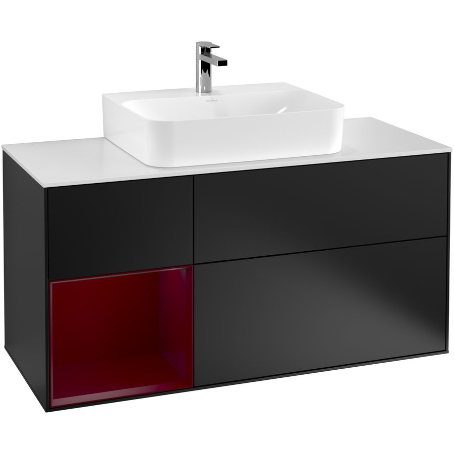Wastafelonderkast Finion 1200x603x501mm Black Matt Lacquer F161HBPD