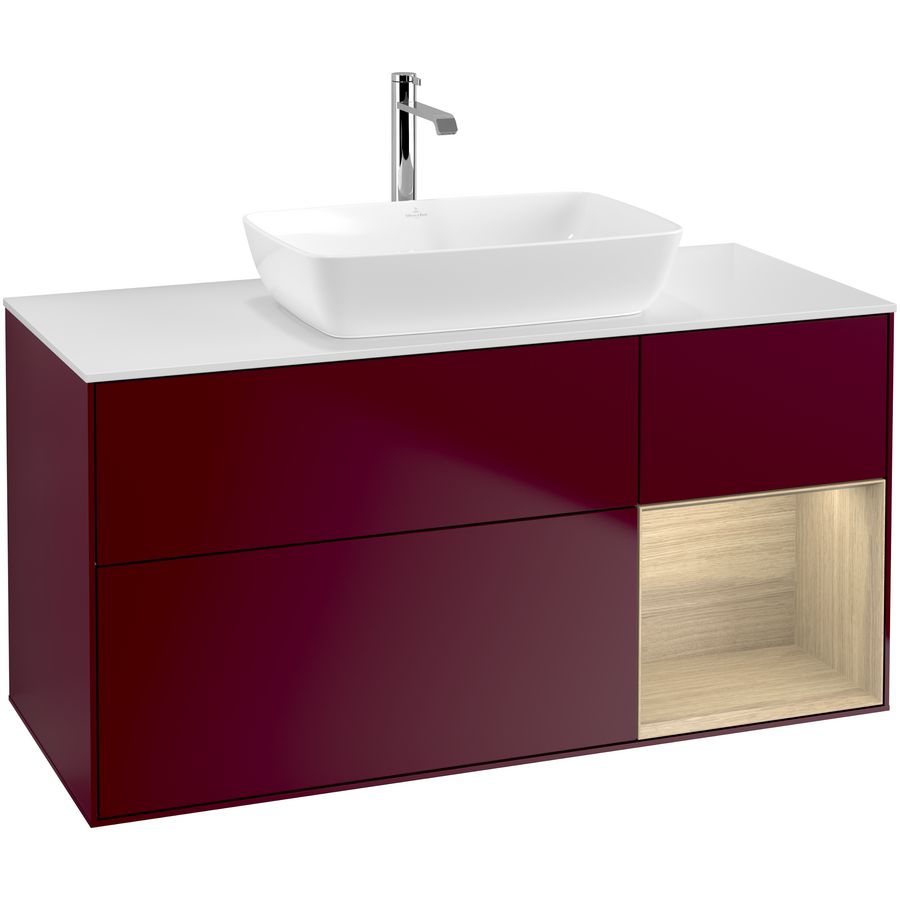 Wastafelonderkast Finion 1200x603x501mm Peony Matt Lacquer G831PCHB
