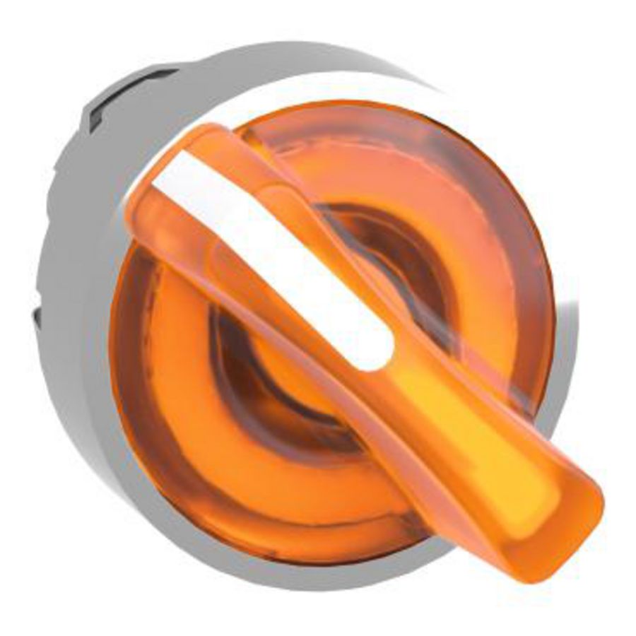 Kop voor verlichte keuzeschakelaar 2 standen Ø22mm Geel