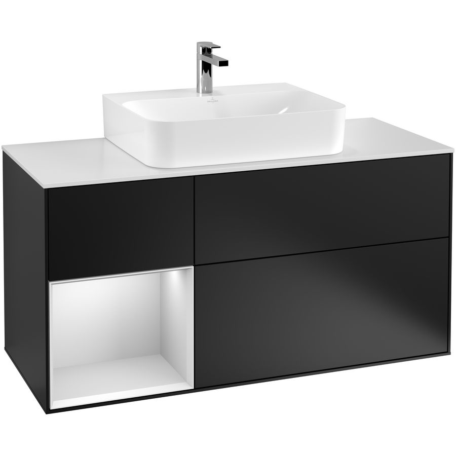 Wastafelonderkast Finion 1200x603x501mm Black Matt Lacquer F161MTPD