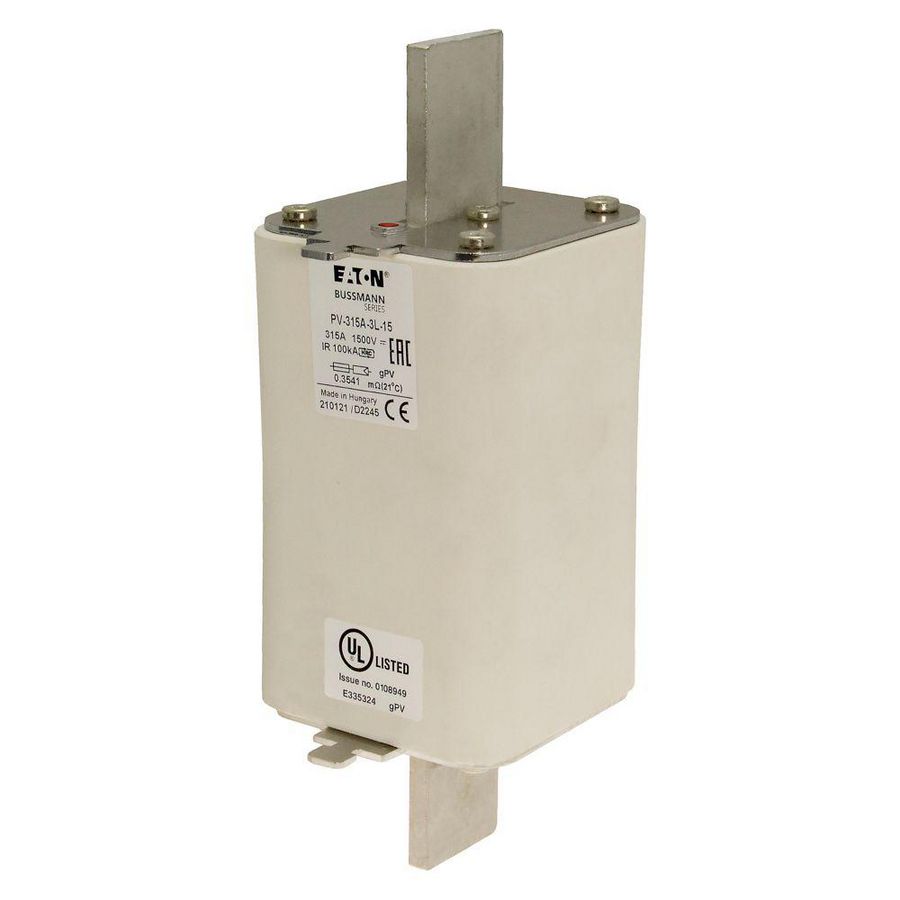 Zekering hoge snelheid 315A DC 1500V 3L 75x205mm gPV IEC