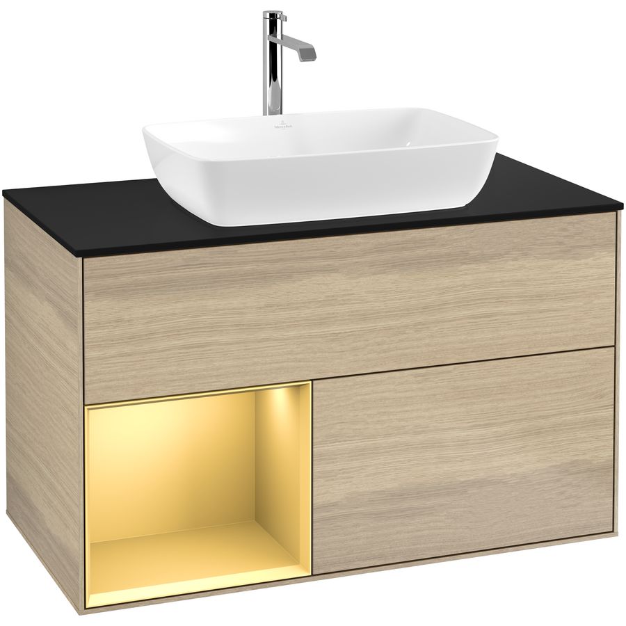 Wastafelonderkast Finion 1000x603x501mm Oak Veneer G772HFPC