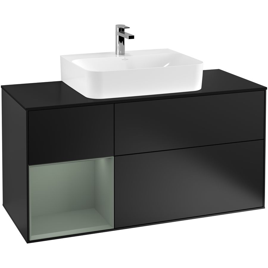 Wastafelonderkast Finion 1200x603x501mm Black Matt Lacquer F162GMPD