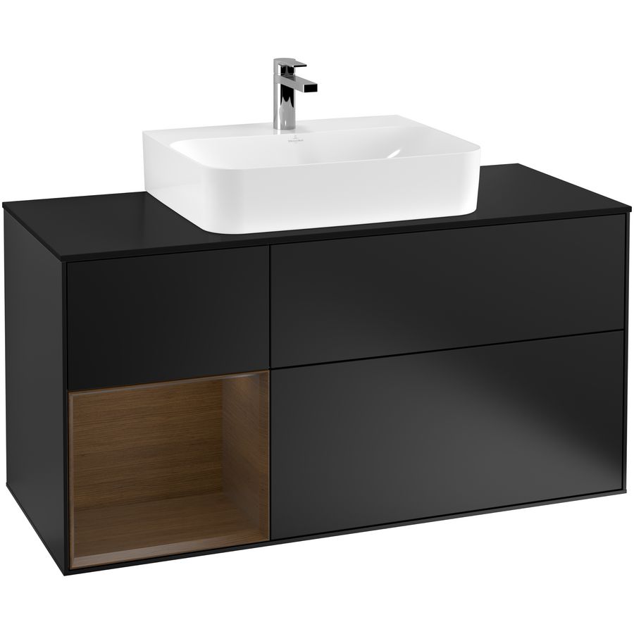 Wastafelonderkast Finion 1200x603x501mm Black Matt Lacquer F162GNPD