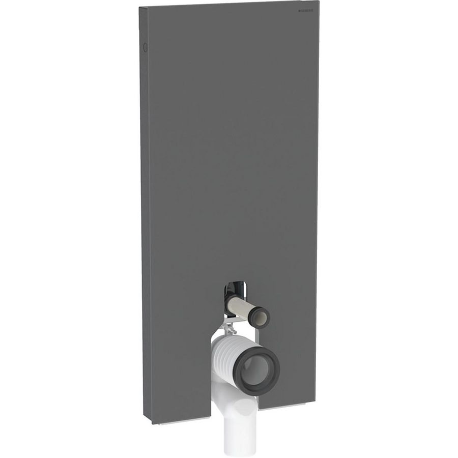Reservoir MONOLITH 114cm tbv staand closet front: Zwart Glas,Zijafw.Zwart Geb,Alu.