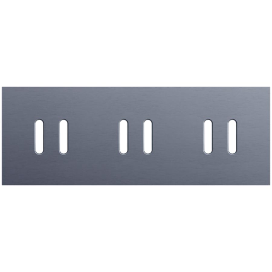 Drievoudige afdekpl. horizontaal 71mm centerafstand drie twe