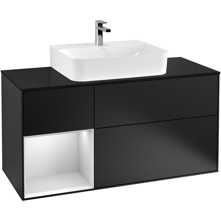 Wastafelonderkast Finion 1200x603x501mm Black Matt Lacquer F162MTPD