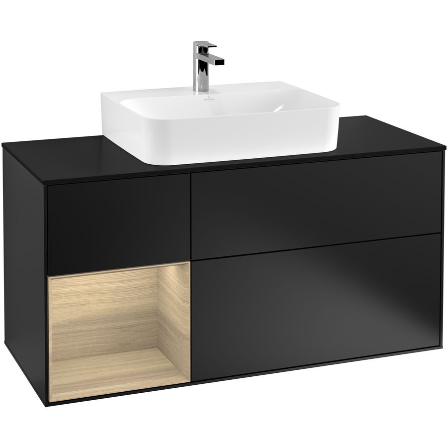 Wastafelonderkast Finion 1200x603x501mm Black Matt Lacquer F162PCPD