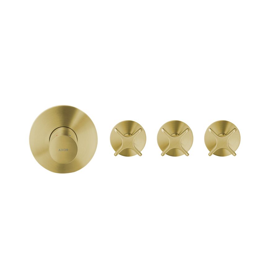Thermostaatmodule 3 douchefuncties + kruisgreep AXOR One Brushed Brass
