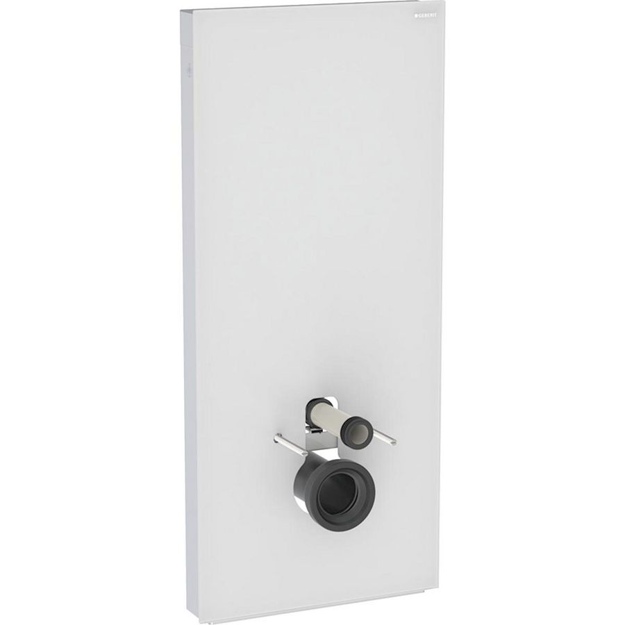 Reservoir MONOLITH 114cm tbv wandcloset front: Wit Glas,Zijafw.Geb,Alu.
