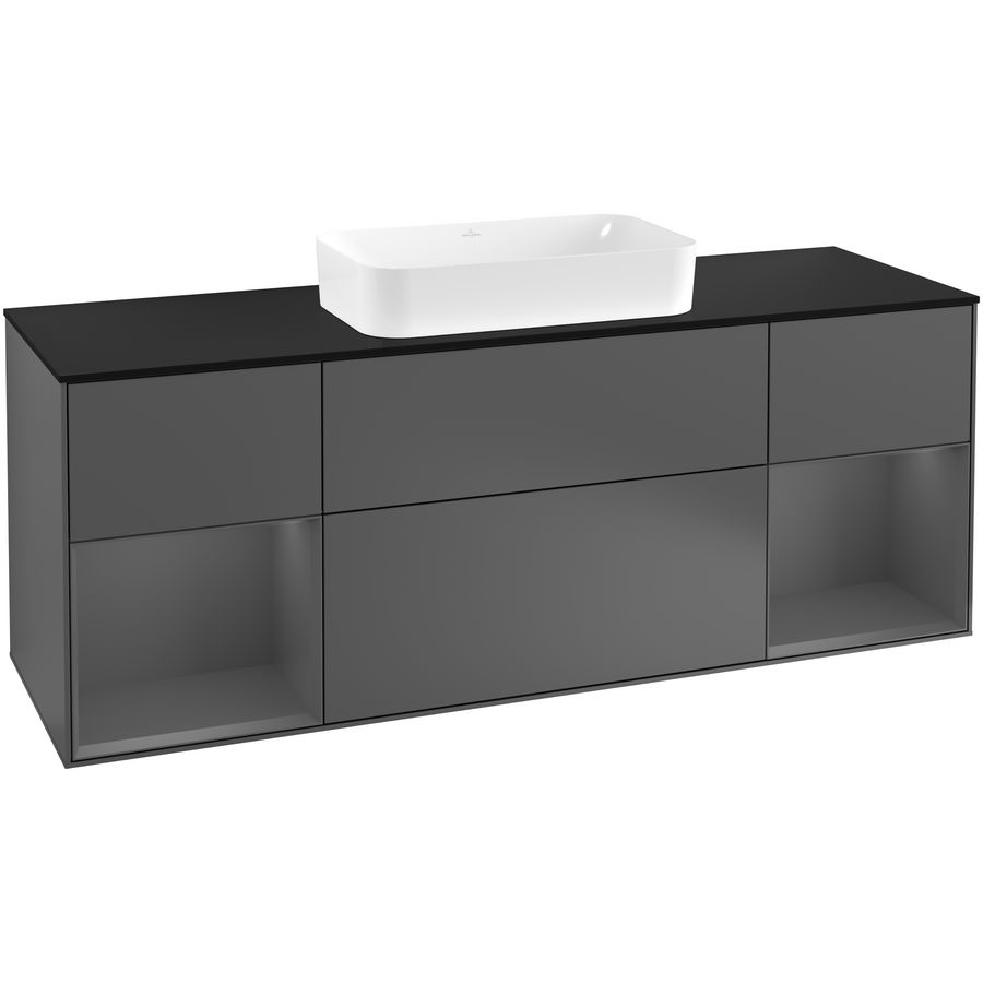 Wastafelonderkast Finion 1600x603x501mm Antr. Matt Lacquer G332GKGK