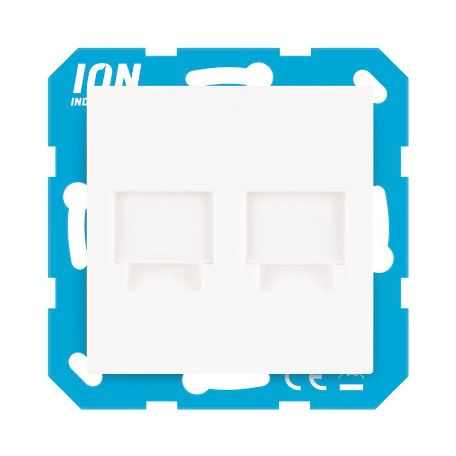 Modular Jack 2-voudig met Centraalplaat E1 Alpin Wit VVE=10