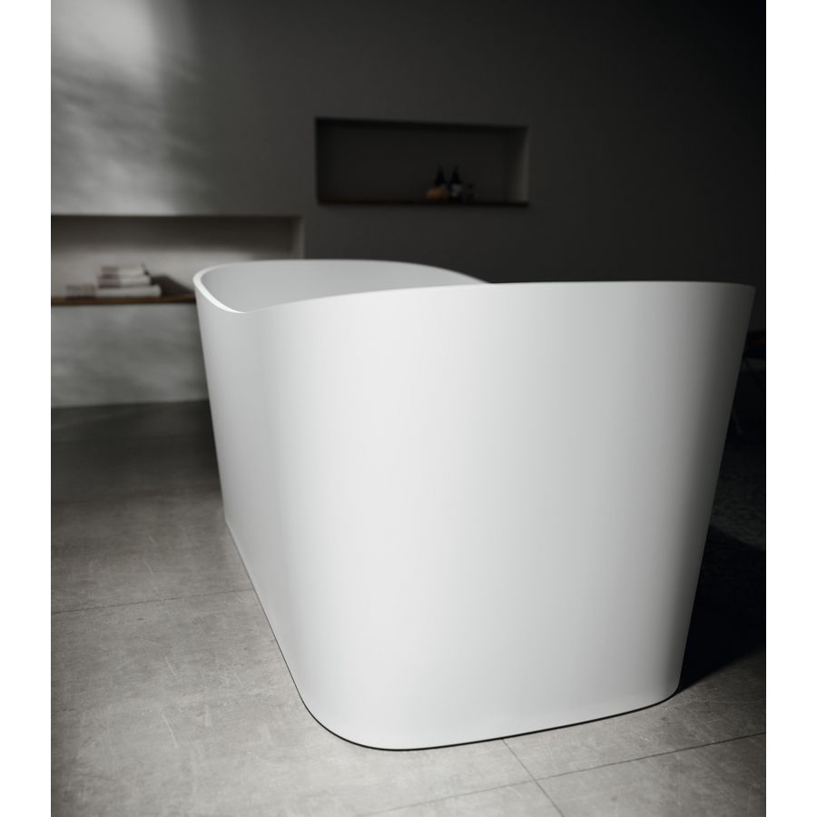 Ligbad SHIP kleur wit mat Basic met console vrijstaand kleur wit hout 150x70cm (150x90cm)
