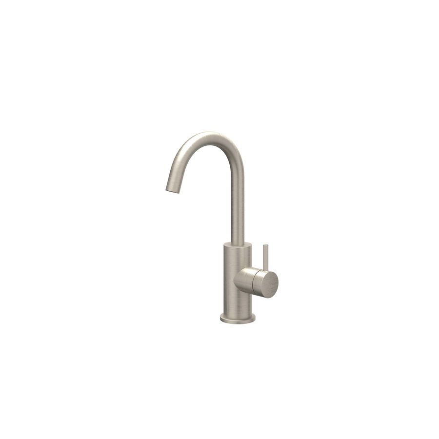 Wastafelmengkraan BOND draaibare uitloop sprong 125mm coldstart geborsteld nickel