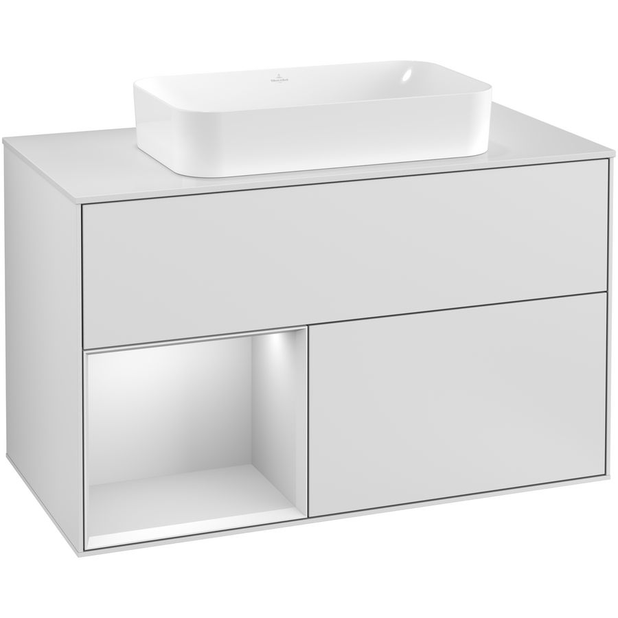 Wastafelonderkast Finion 1000x603x501mm White Matt Lacquer G241MTMT