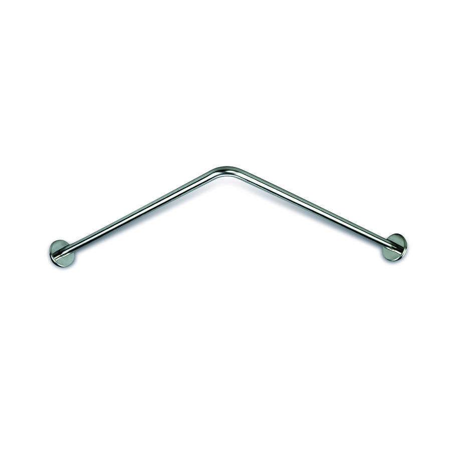 Hoekbuis tbv douchegordijn 900x900mm Ø20mm RVS glanzend gepolijst