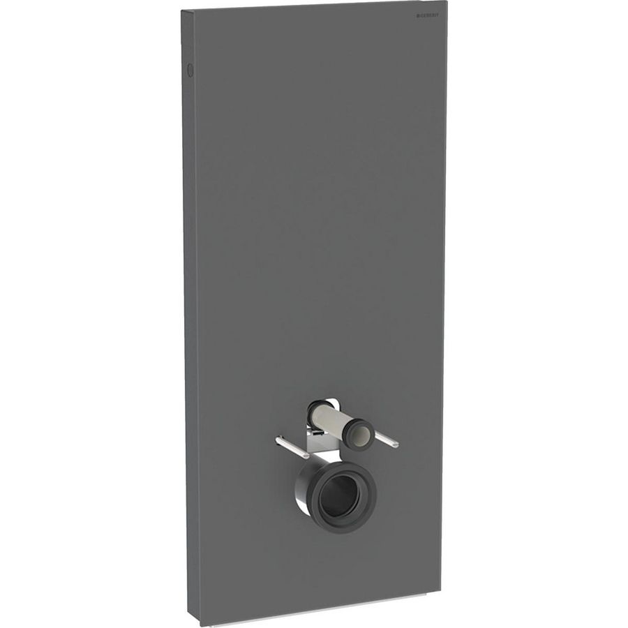 Reservoir MONOLITH 114cm tbv wandcloset front: Zwart Glas,Zijafw.Zwart Geb,Alu.