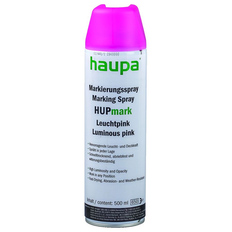 Markeerspray HUPmark roze Aerosol 500 ml