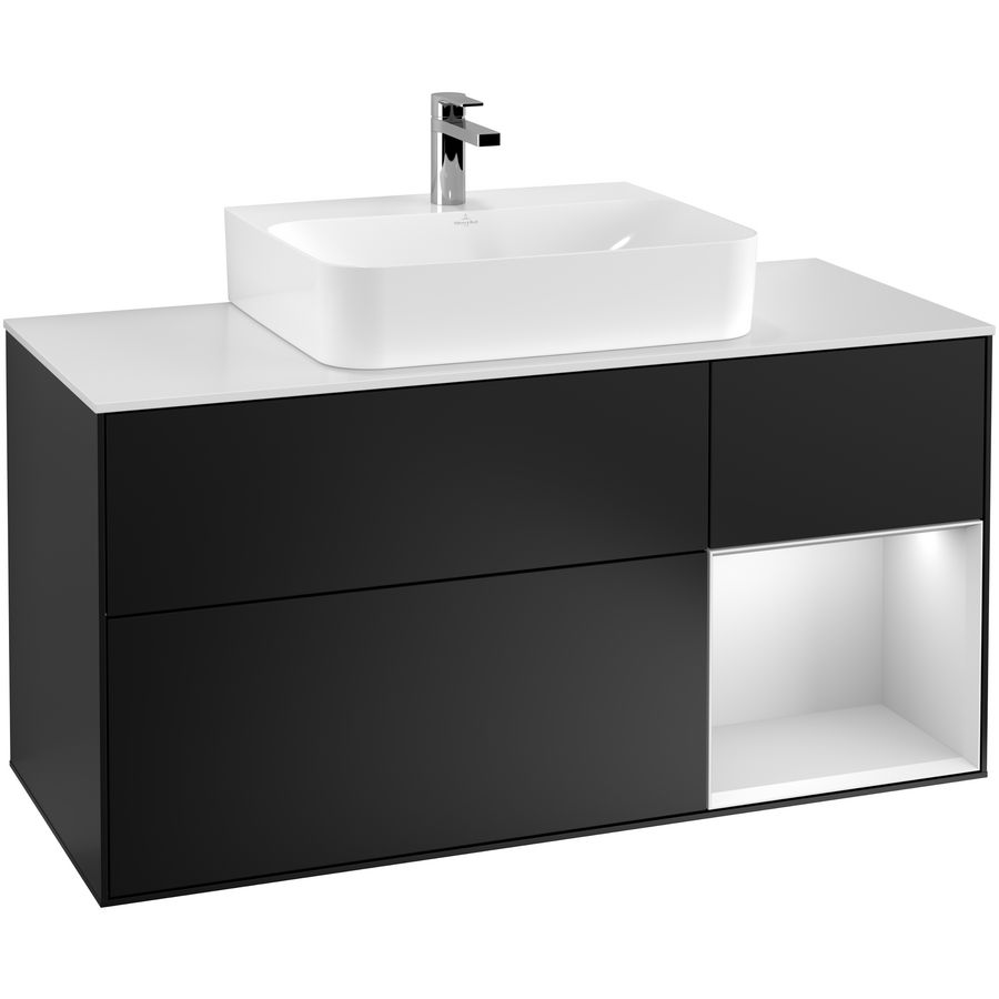 Wastafelonderkast Finion 1200x603x501mm Black Matt Lacquer F171MTPD