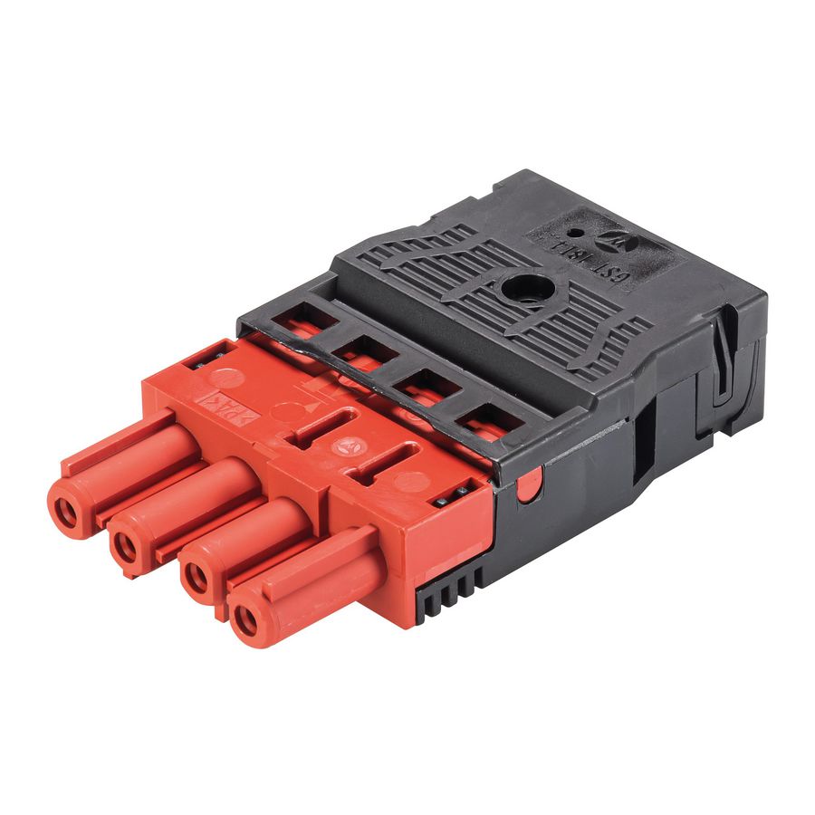 Kabelsteker GST18I4 female tomatenrood veerklem VVE=50