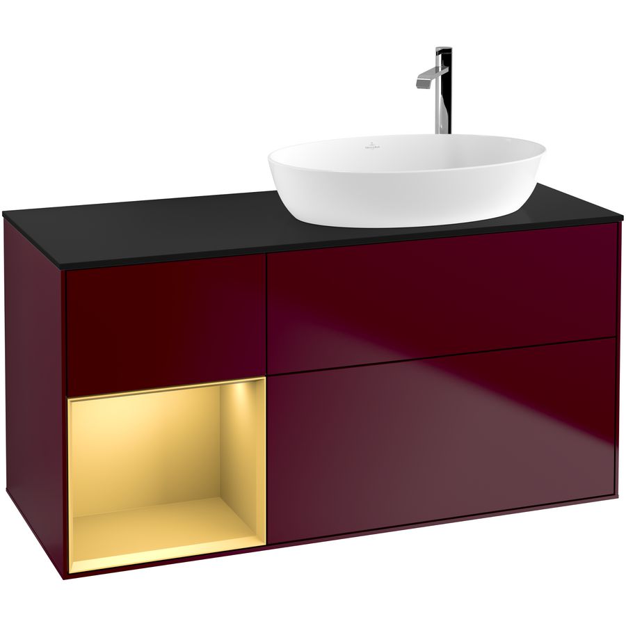 Wastafelonderkast Finion 1200x603x501mm Peony Matt Lacquer G922HFHB