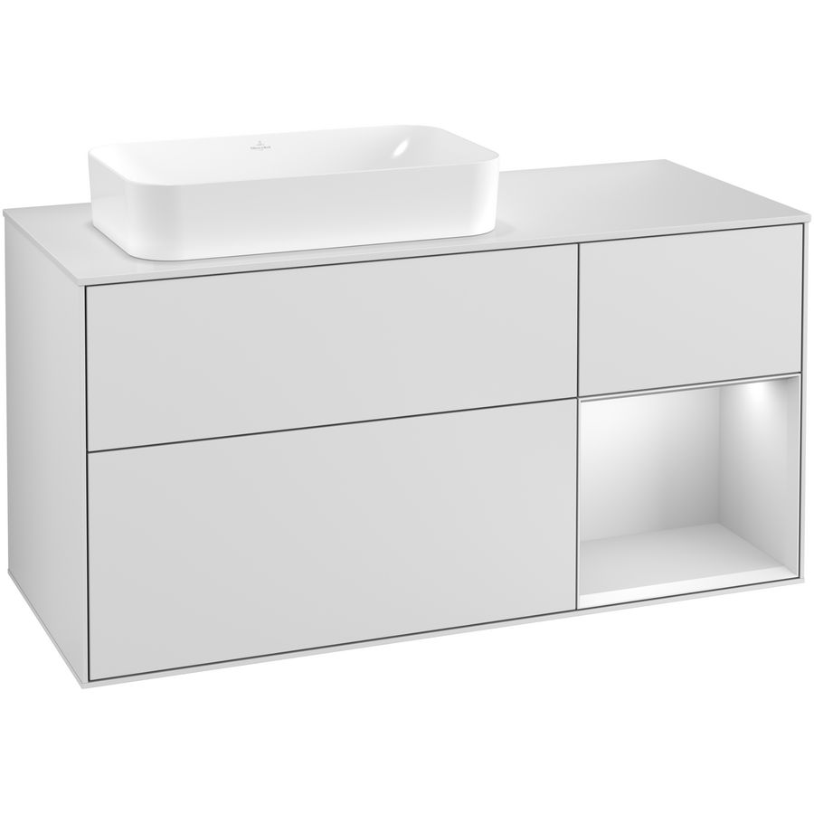 Wastafelonderkast Finion 1200x603x501mm White Matt Lacquer G281MTMT