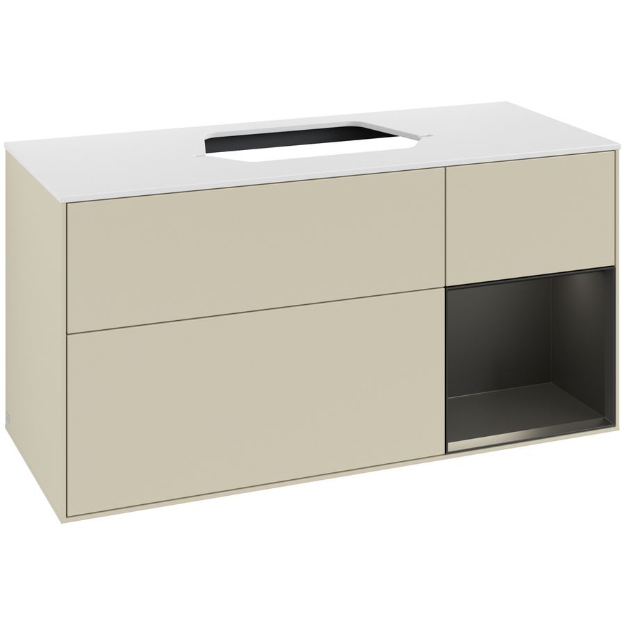 Wastafelonderkast Finion 1200x603x501mm S.Grey Matt Lacquer G421PDHJ