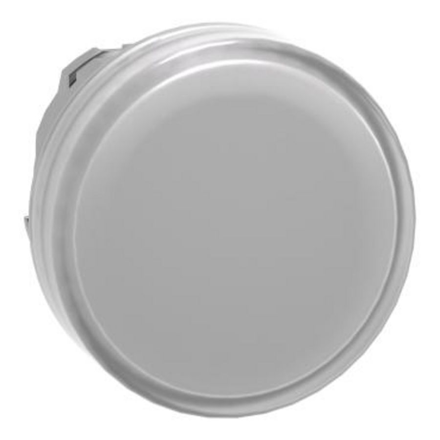 Kop controlelampje Ø22mm rond glad kapje Wit