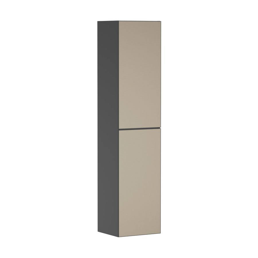 Hoge kast Slate Matt Grey / front patterned bronze 400/360 scharnieren rechts Xevolos E 54223390