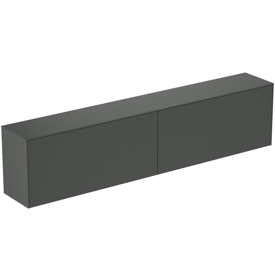 Conca wastafelmeubel 240x37x55cm 2 laden afdekblad zonder uitsnijding mat antraciet